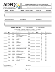 Form DWAR12B Drinking Water Analysis Reporting Form - Synthetic Organic Chemicals (Soc) Composite - Arizona
