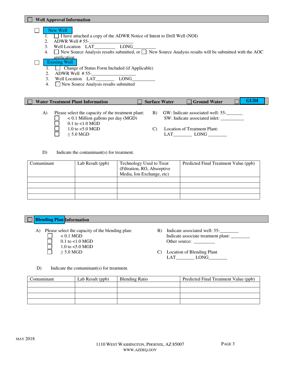 Approval to Construct Drinking Water Facilities Application - Arizona, Page 5