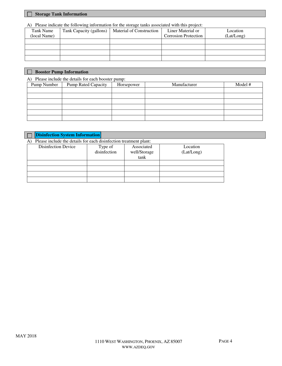 Approval to Construct Drinking Water Facilities Application - Arizona, Page 6