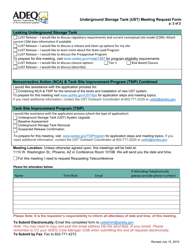 Underground Storage Tank (Ust) Meeting Request Form - Arizona, Page 2