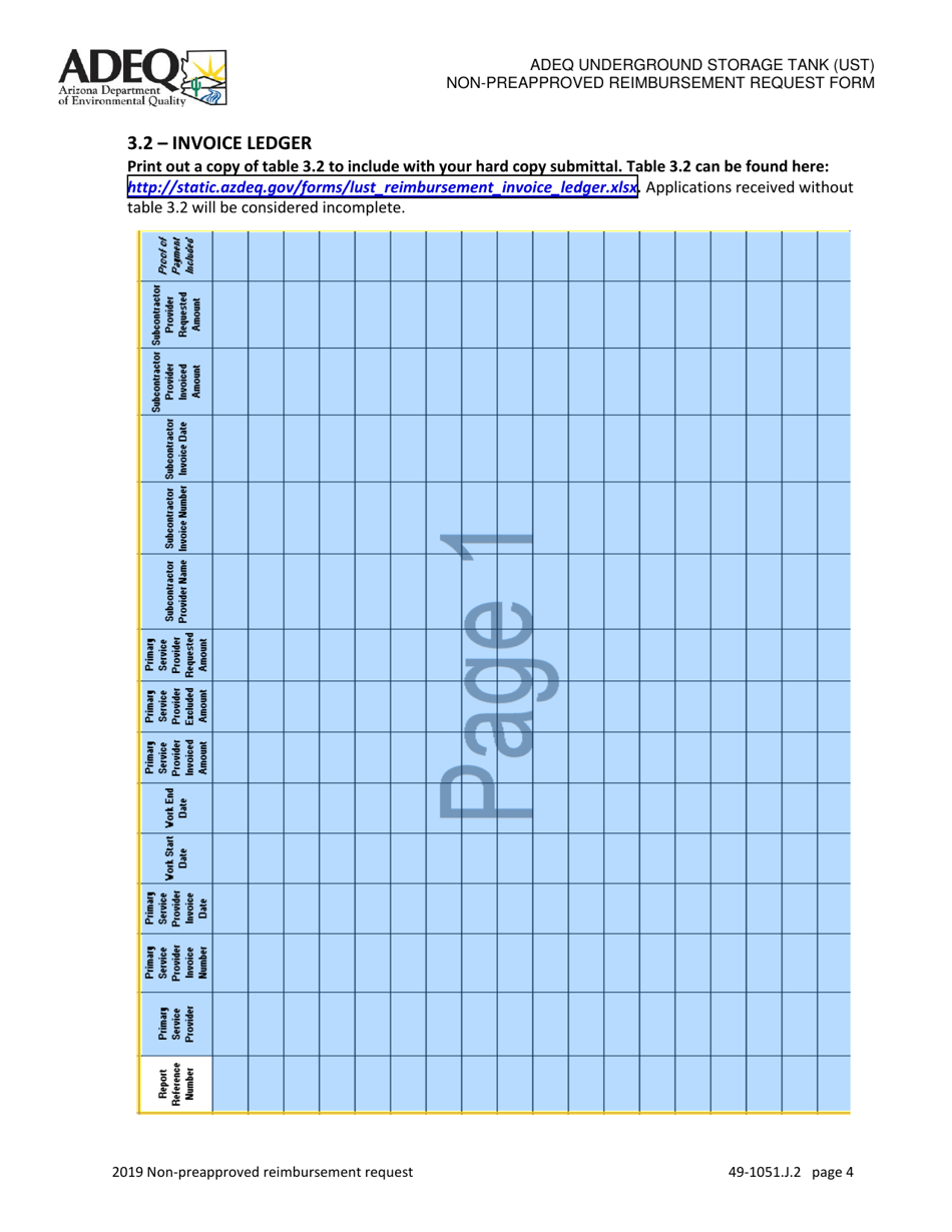 Ust Program Non-preapproved Reimbursement Request Under Arizona Revised Statutes (A.r.s.) 49-1051(J)(2) - Arizona, Page 4