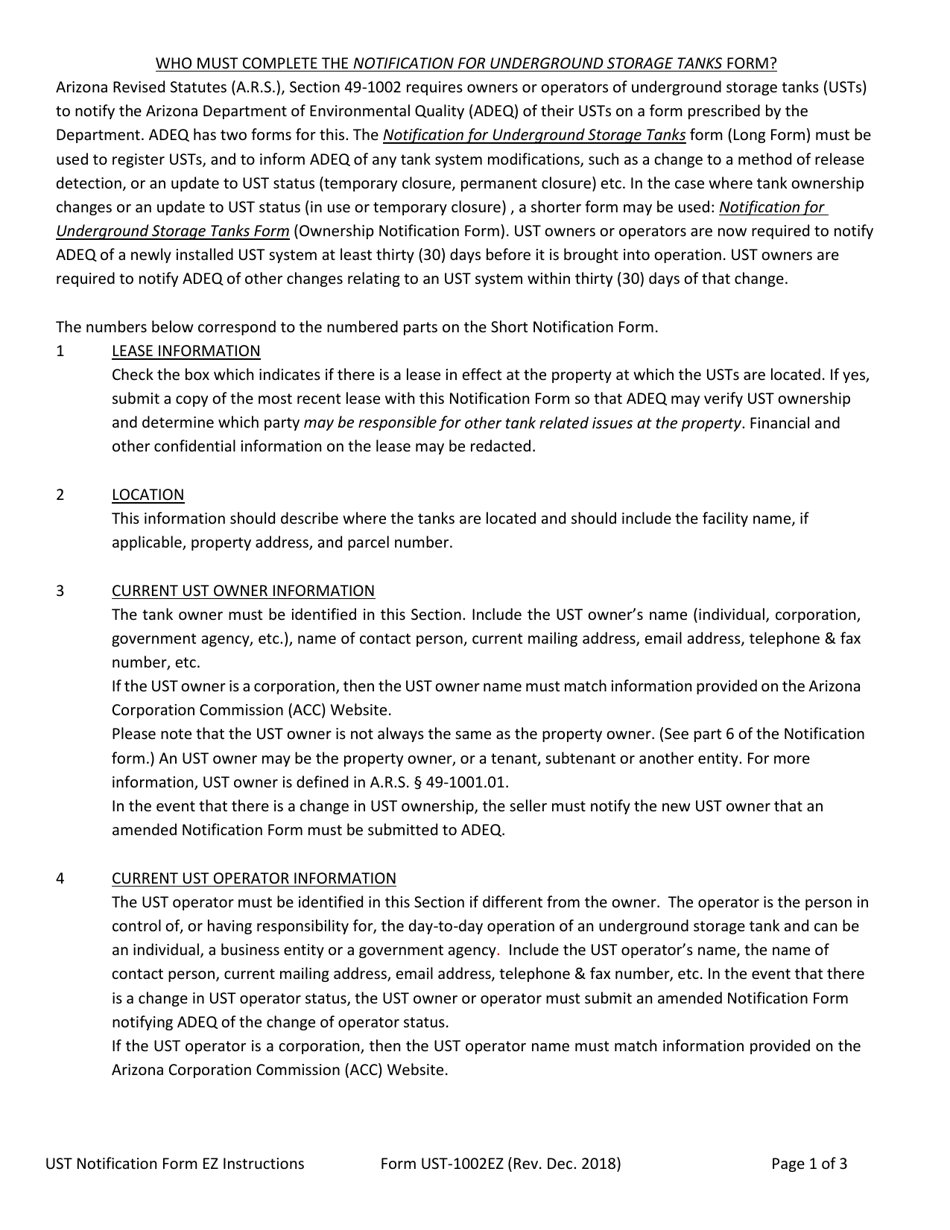 Form UST-1002EZ Notification for Underground Storage Tanks - Arizona, Page 4