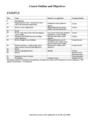 Form ED-107-IDW Instructor Training Course Approval Application - Arizona, Page 2
