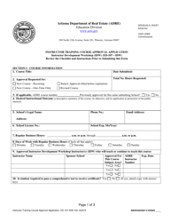 Form ED-107-IDW Instructor Training Course Approval Application - Arizona, Page 3