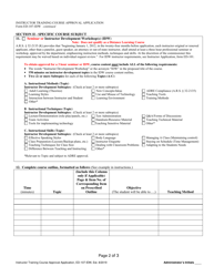 Form ED-107-IDW Instructor Training Course Approval Application - Arizona, Page 4