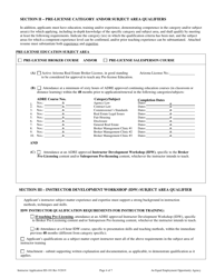 Form ED-101 Real Estate Instructor Approval/Renewal/Change Application - Arizona, Page 4