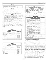 Instructions for Arizona Form 140A, ADOR10414 Resident Personal Income Tax Return (Short Form) - Arizona, Page 10