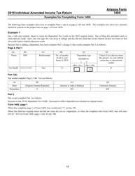 Instructions for Arizona Form 140X, ADOR10573 Individual Amended Return - Arizona, Page 12