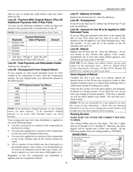 Instructions for Arizona Form 140X, ADOR10573 Individual Amended Return - Arizona, Page 9