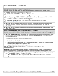 Form E-115 Life and Health (Third-Party) Administrator Information Update - Arizona, Page 2