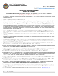 Form E-100 Application for Life and Health Administrator Registration - Arizona