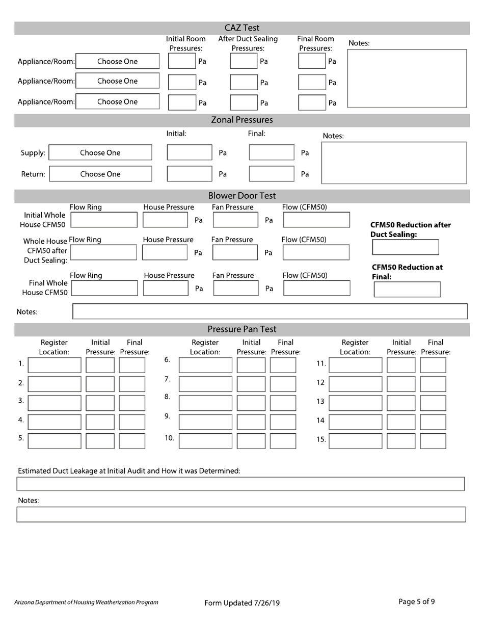 Residential Diagnostic Evaluation - Arizona, Page 5