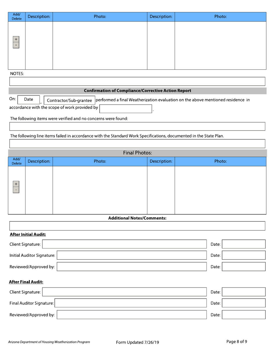 Residential Diagnostic Evaluation - Arizona, Page 8