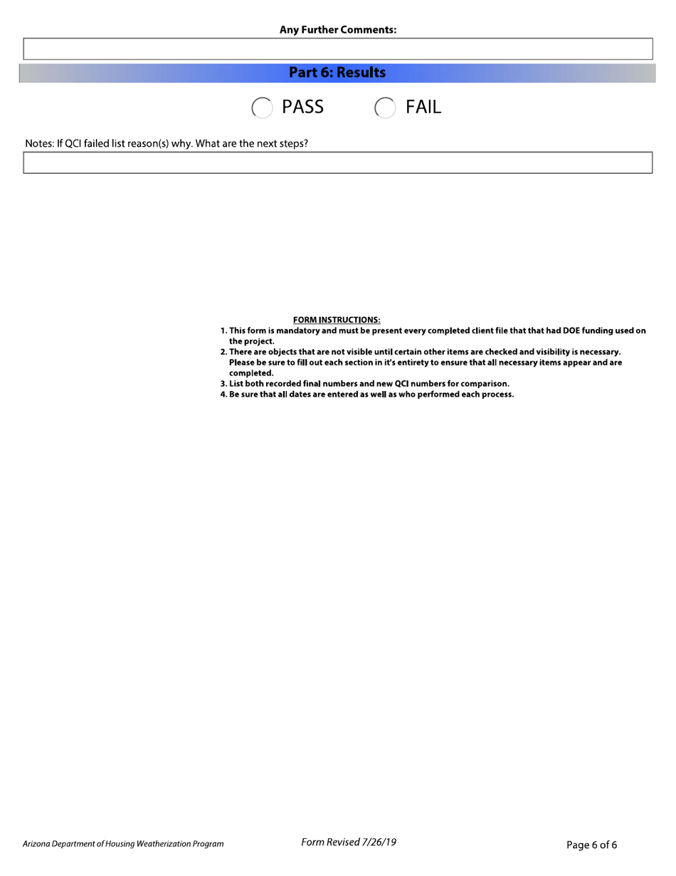 Quality Control Inspection (Qci) Checklist - Arizona, Page 6