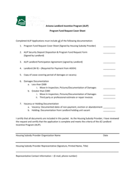 Document preview: Alip Program Fund Request Cover Sheet - Arizona