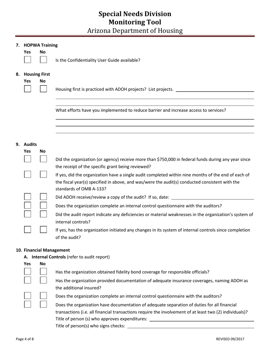 Attachment 25A Monitoring Tool for Combined Contracts - Arizona, Page 4