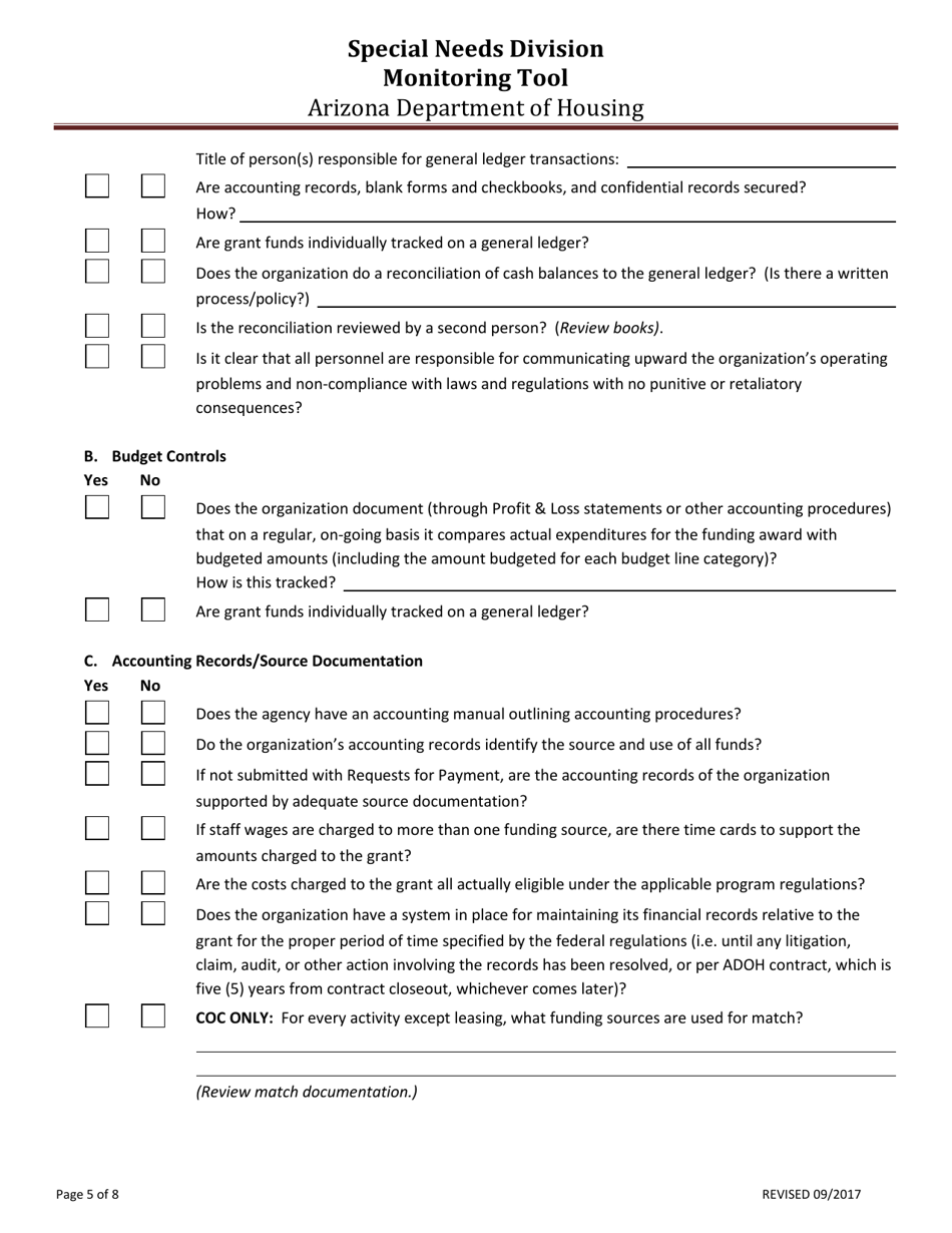 Attachment 25A Monitoring Tool for Combined Contracts - Arizona, Page 5