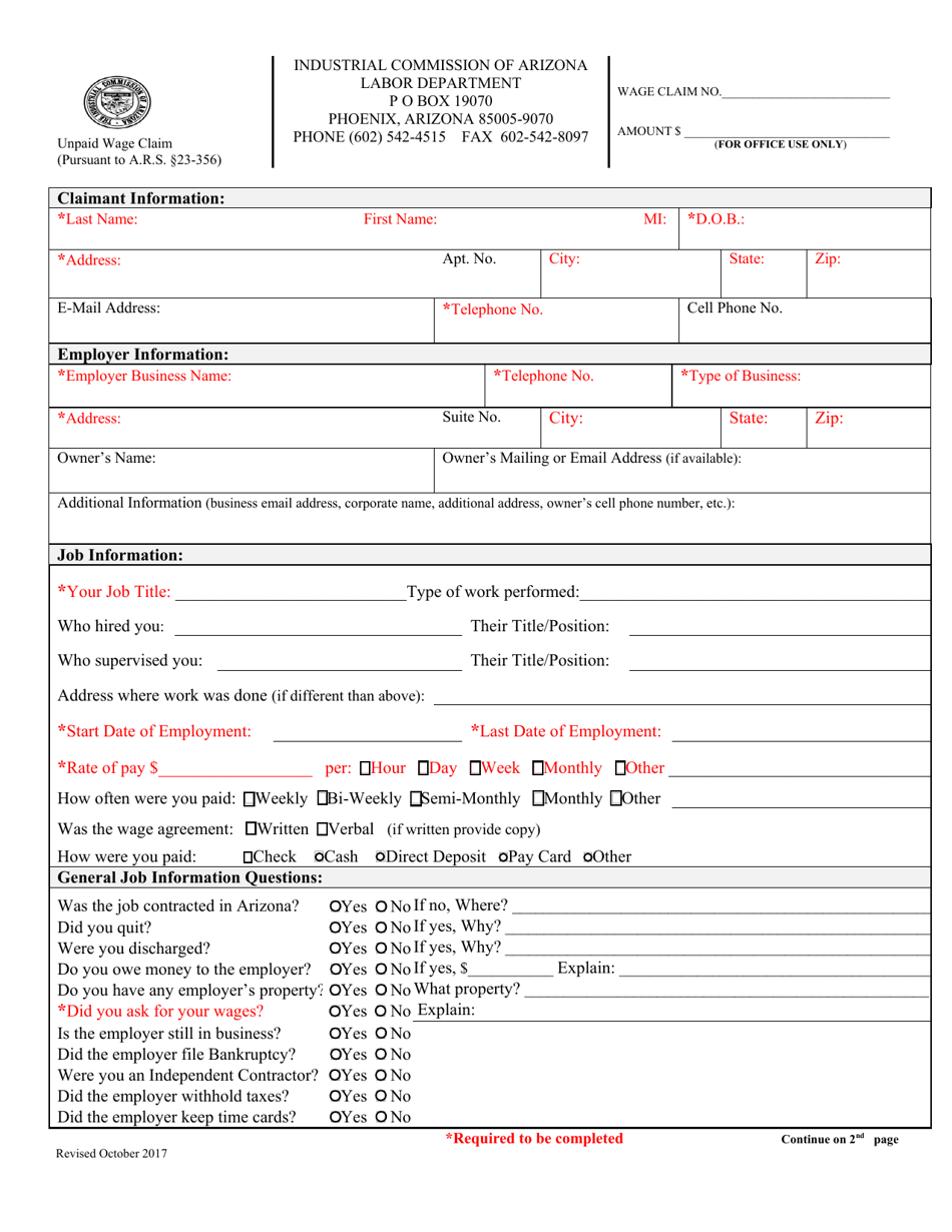 wage assignment demand notice arizona