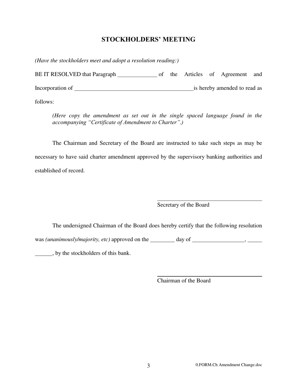 Change Main Office Location, Number of Directors, or Name of Bank - Arkansas, Page 3