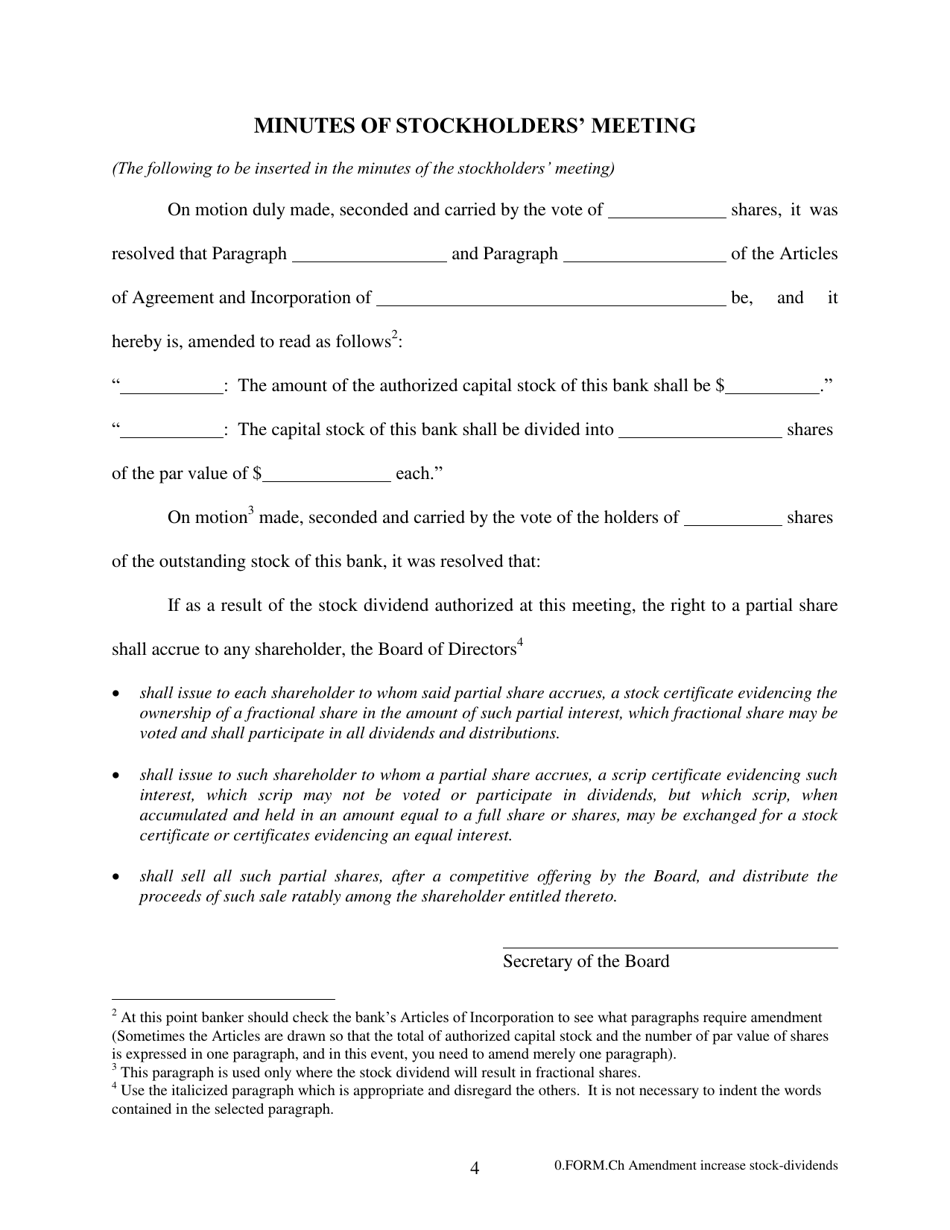 Increase / Decrease Stock - Stock Dividends - Arkansas, Page 4