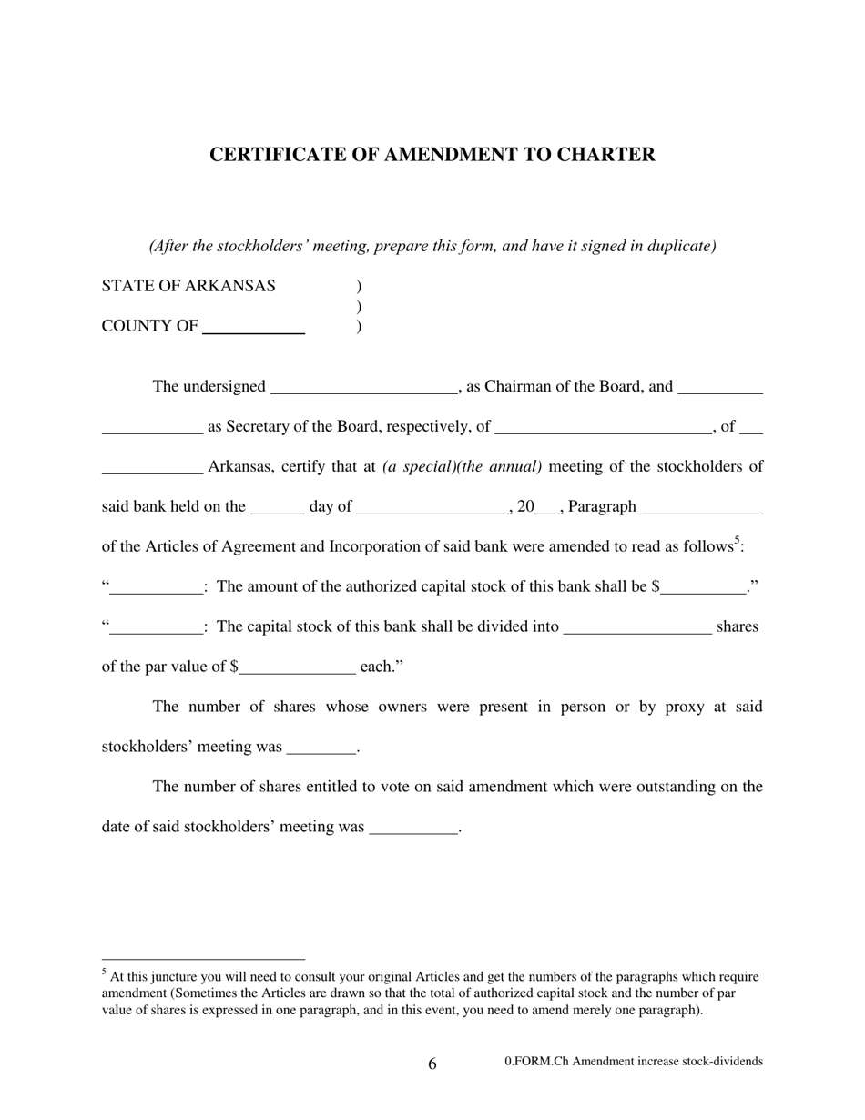 Increase / Decrease Stock - Stock Dividends - Arkansas, Page 6