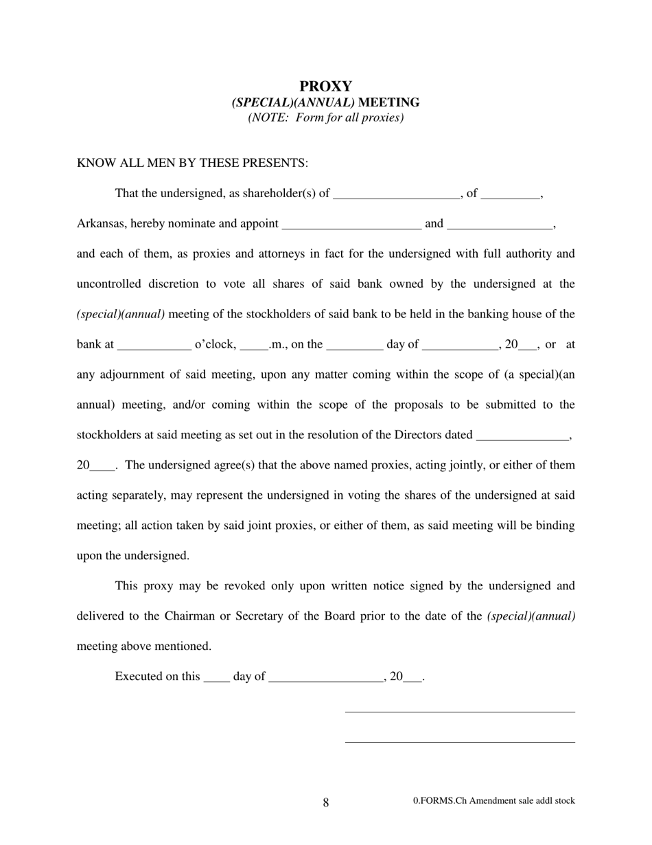 Sale of Additional Stock - Arkansas, Page 8