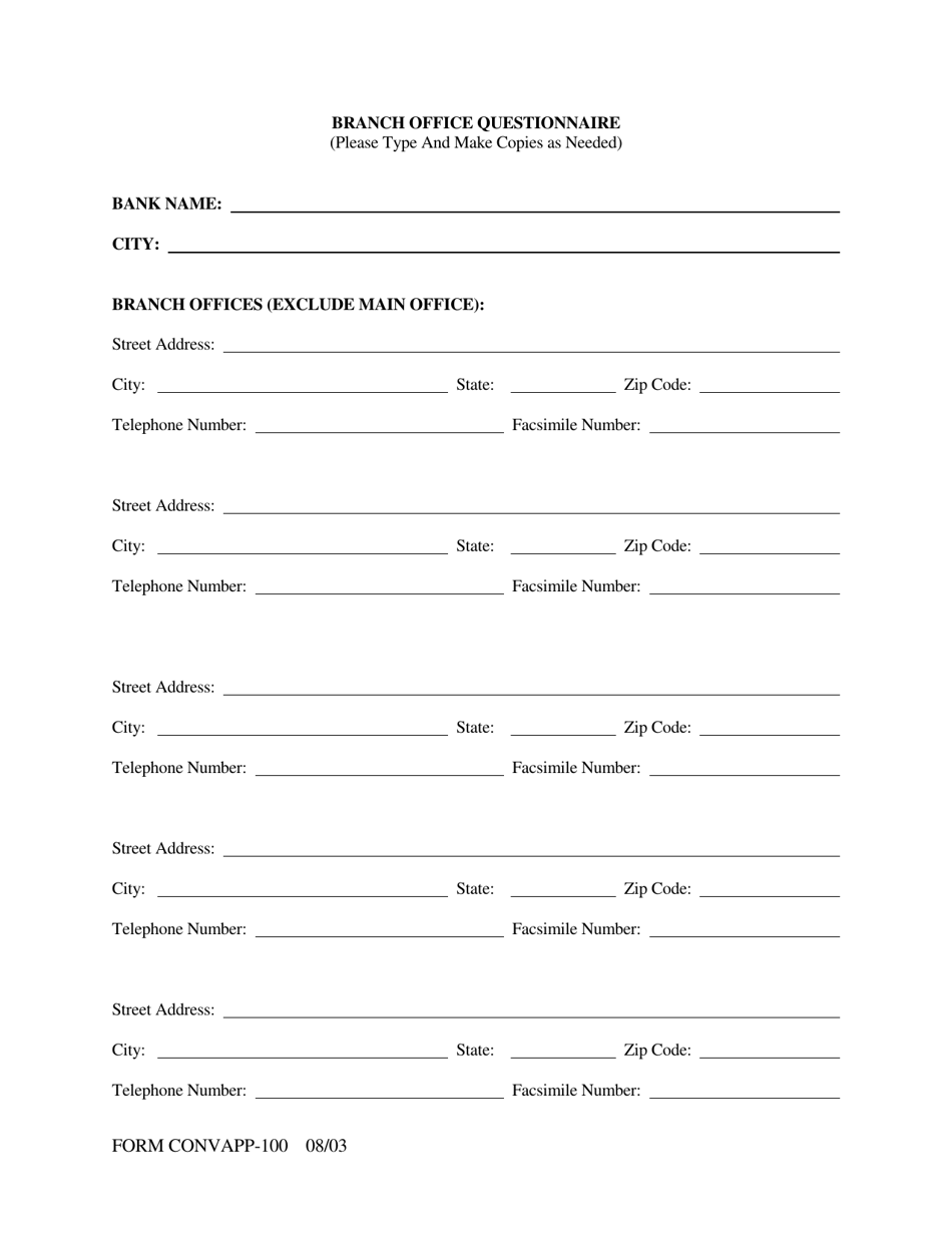 Form CONVAPP-100 Application for Conversion to a State Charted Bank - Arkansas, Page 15