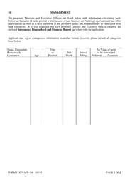Form CONVAPP-100 Application for Conversion to a State Charted Bank - Arkansas, Page 7