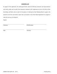 Form CONVAPP-100 Application for Conversion to a State Charted Bank - Arkansas, Page 8