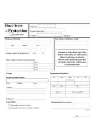 Document preview: Final Order of Protection - Arkansas