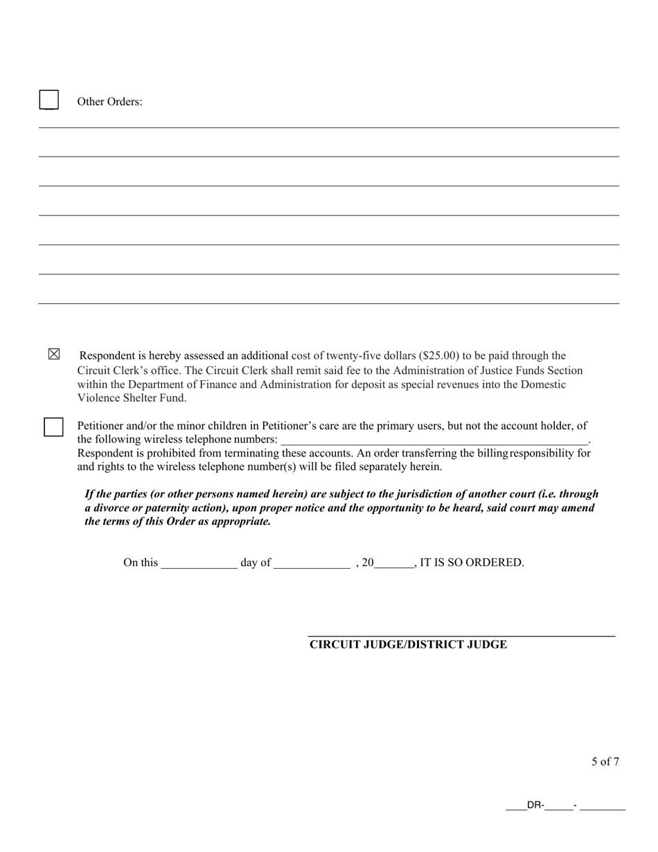 Arkansas Final Order of Protection - Fill Out, Sign Online and Download ...