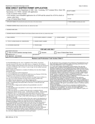 Form ABC-248 Wine Direct Shipper Permit Application - California