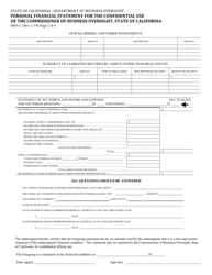 Form DBO-2 Personal Financial Statement for the Confidential Use of the Commissioner of Business Oversight, State of California - California, Page 2