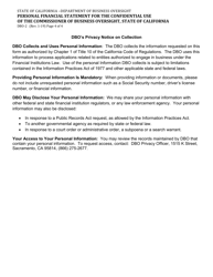 Form DBO-2 Personal Financial Statement for the Confidential Use of the Commissioner of Business Oversight, State of California - California, Page 4
