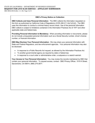 Form DBO-BDIA8018 Request for Live Scan Service - Applicant Submission - California, Page 4