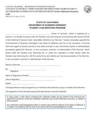Document preview: Form DBO-SLS101 Appointment of Commissioner of Business Oversight as Agent for Service of Process Pursuant to Section 28117 of the California Financial Code - California