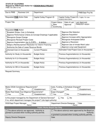 Form PWB-154 Request for Pwb Project Action for a Design-Build Project - California