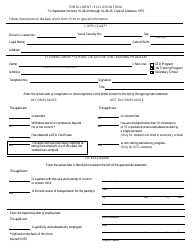 Enrollment/Exclusion Form - Alabama