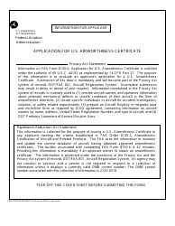 FAA Form FAA8130-6 Application for Airworthiness Certificate
