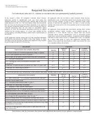 Form DR2300A Required Document Matrix - Colorado