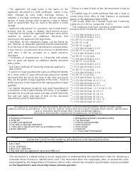 Form DR2300A Required Document Matrix - Colorado, Page 2