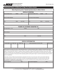 Document preview: Form VR-470 Restricted Power of Attorney to Sign for Vehicle Owner - Maryland