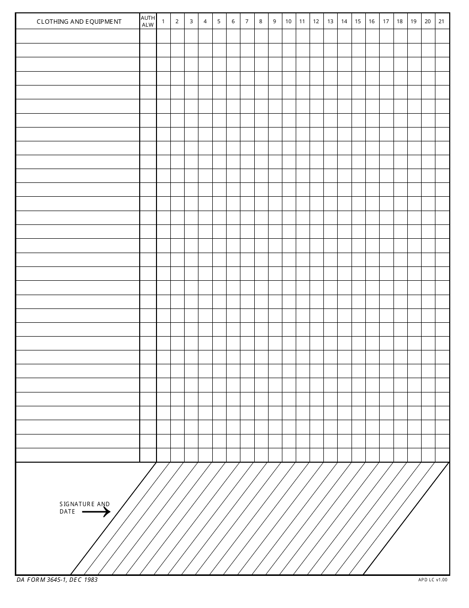 DA Form 3645-1 - Fill Out, Sign Online and Download Fillable PDF ...