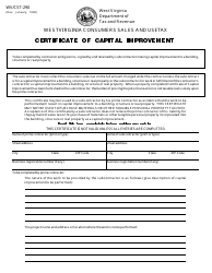 Document preview: Form WV/CST-290 Certificate of Capital Improvement - West Virginia