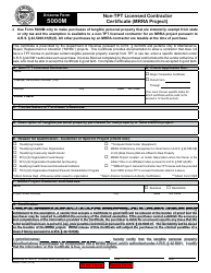 Document preview: Arizona Form 5000M (ADOR11255) Non-tpt Licensed Contractor Certificate (Mrra Project) - Arizona