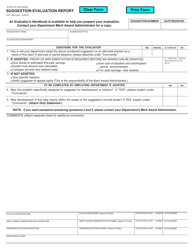 Form STD.645A Employee Suggestion Evaluation Report - California