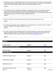 Form CALHR165 State-Owned Housing (Soh) Habitability Inspector Review - California, Page 2
