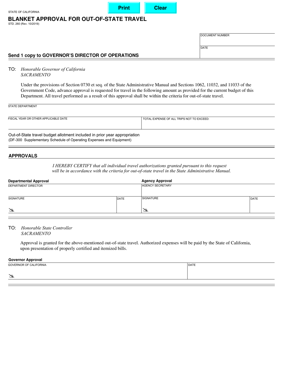 Form STD.260 Fill Out, Sign Online and Download Fillable PDF