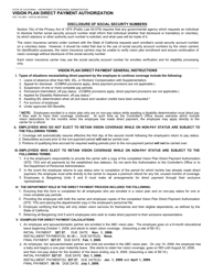 Form STD.703 &quot;Vision Plan Direct Payment Authorization&quot; - California, Page 2