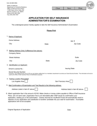 Document preview: Form A4-100 Application for a Self Insurance Administrator's Examination - California